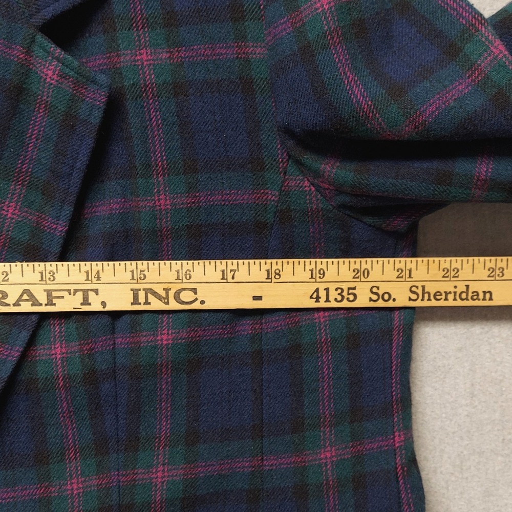 Vintage Pendleton Wool Blazer Womens M Plaid Tartan Preppy Dark Academia USA - Picture 13 of 16